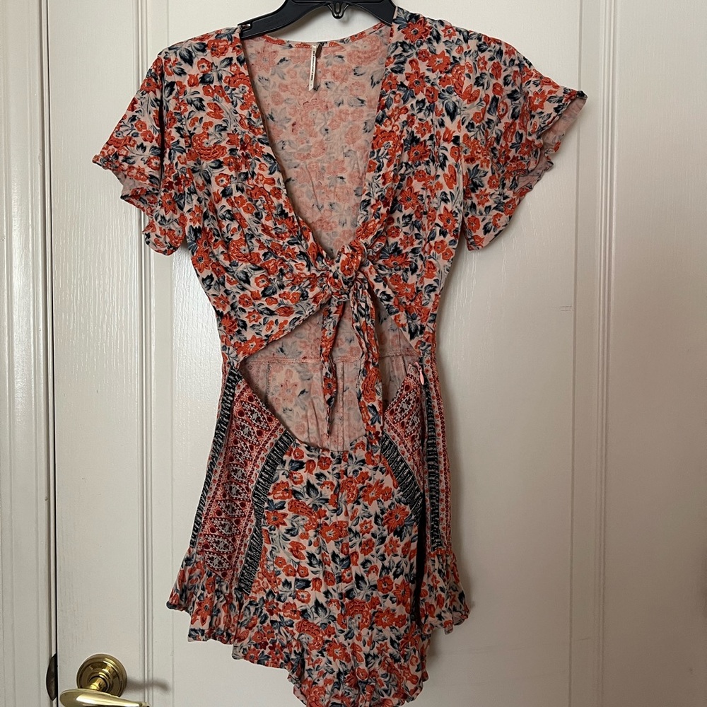 Free People tie front romper